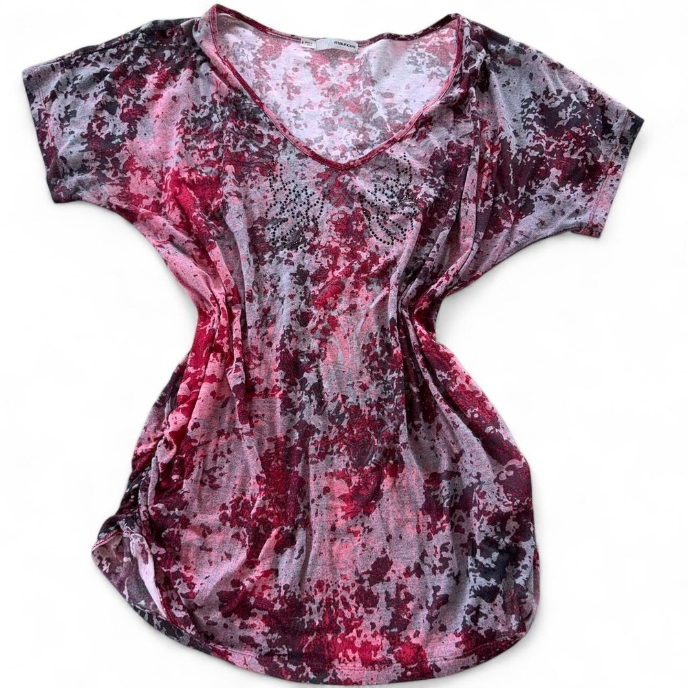 Pink Abstract Prin Top Y2K Grunge Fairy Grunge Soft Goth Tee Size 0/XL